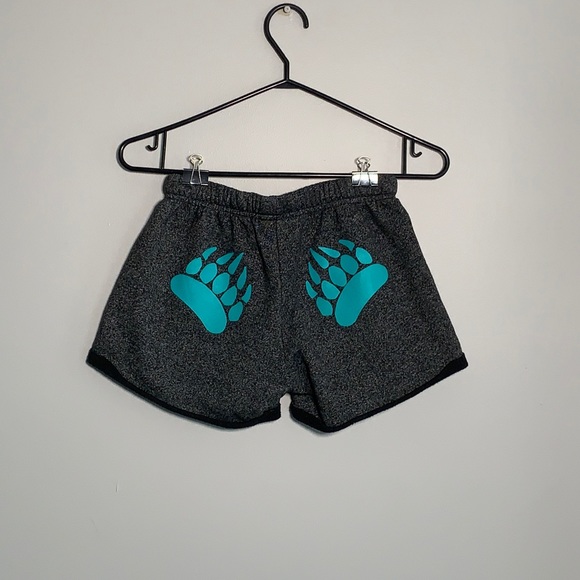 Muskoka Bear Wear kids shorts, heather black, teal - Picture 2 of 4